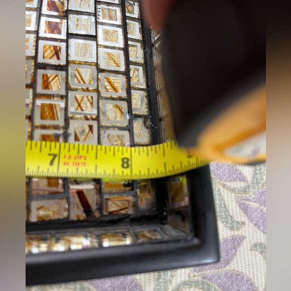 Moroccan Small Tray - Shiny Glass Like , Rectangular with Square Shapes - Picture 7 of 10